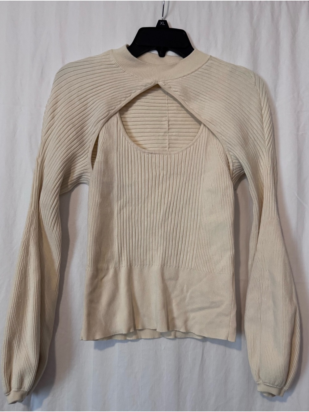 Maeve by Anthropologie Ribbed Layered Knit Sweater – Medium – Cream